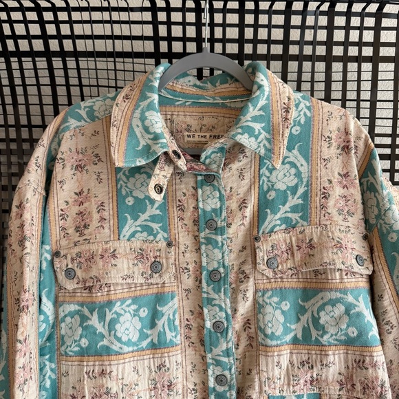 Free people we the free wonderland fog jacquard shirt - Picture 6 of 9